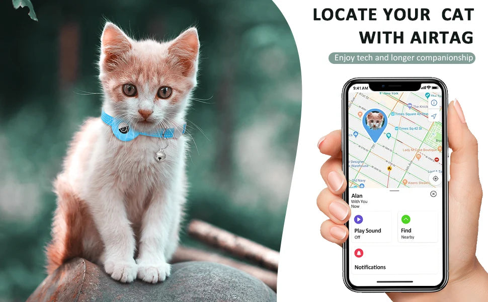 Collar GPS apto para Apple AirTag para Gatos